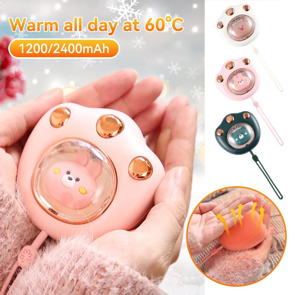 Chauffe-mains à griffes de chat mignon  portable batterie 1200mah