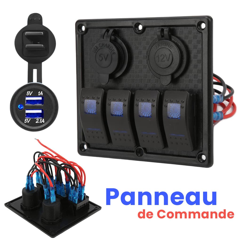 Panneau de commande 12-24V à 4 Interrupteur – لوحة تحكم