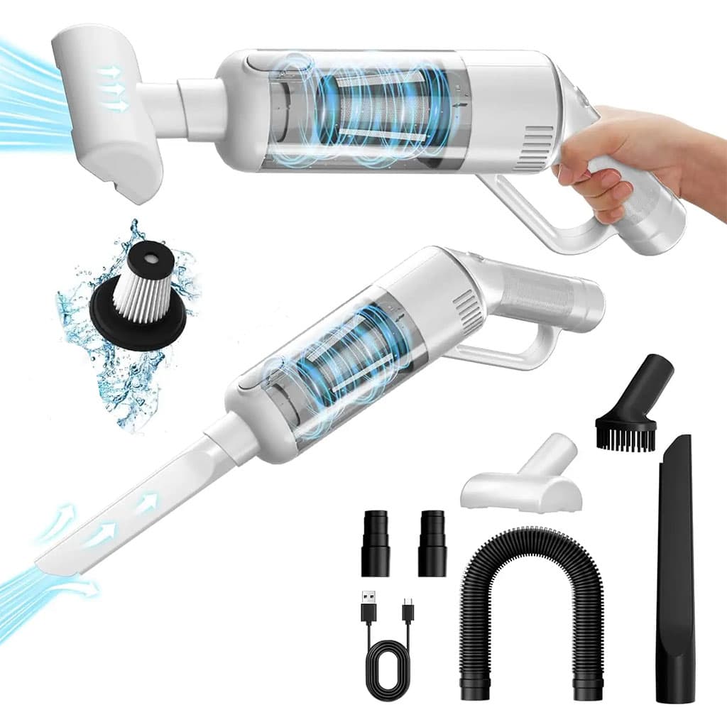 Aspirateur sans Fil Portable avec 4 Têtes Accessoires 9000Pa – مكنسة كهربائية محمولة