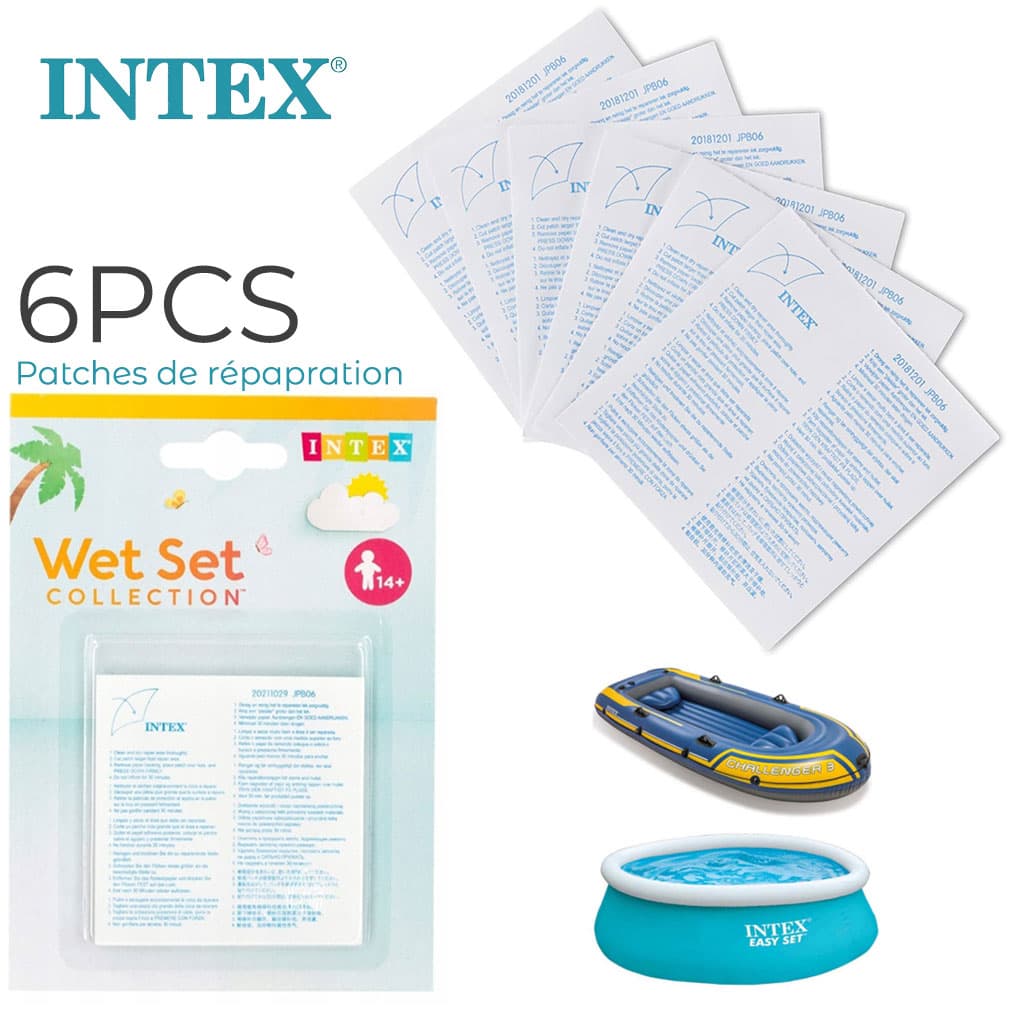 Intex Kit de Réparation de Vinyle Plastique Humide 6Pcs – طقم لإصلاح المنتجات القابلة للنفخ