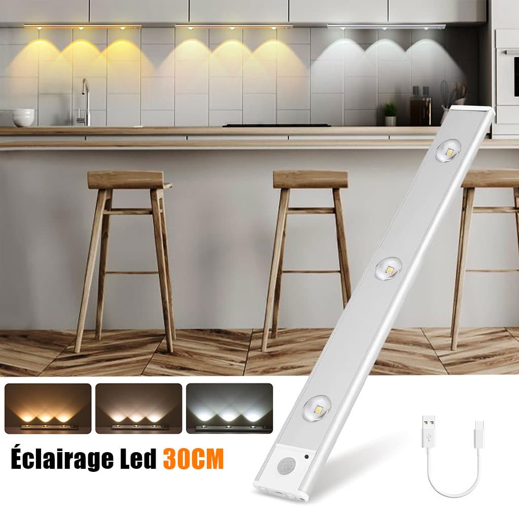 Lampe LED Rechargeable avec Détecteur De Mouvement Intérieur 3 Modes – مصباح مناطق ضيقة بعدة أوضاع