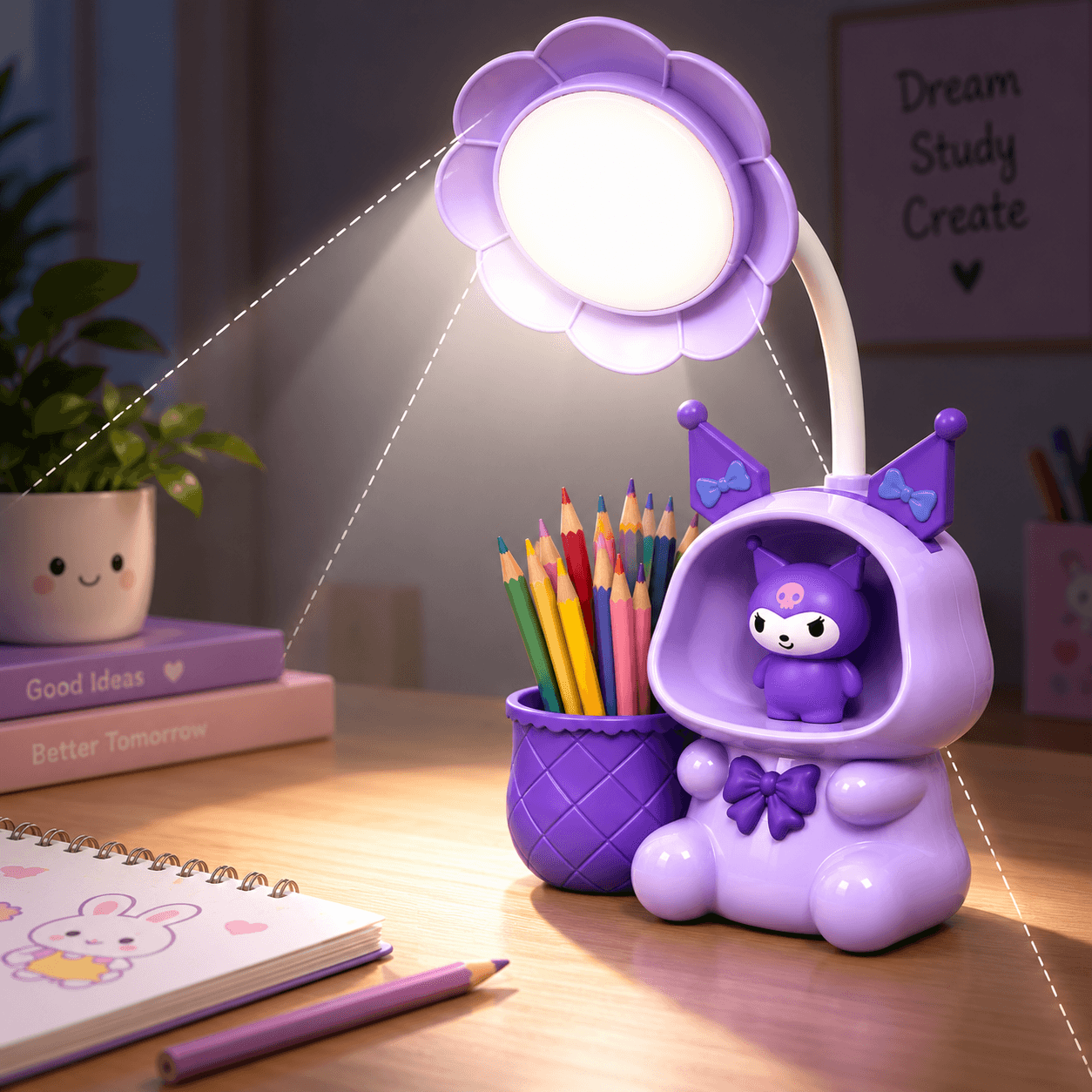 Lampe de Bureau LED Enfants Cute Fun avec Taille-Crayon et Porte-Stylo - مصباح مكتب كيوت للأطفال مع حامل أقلام ومبراة
