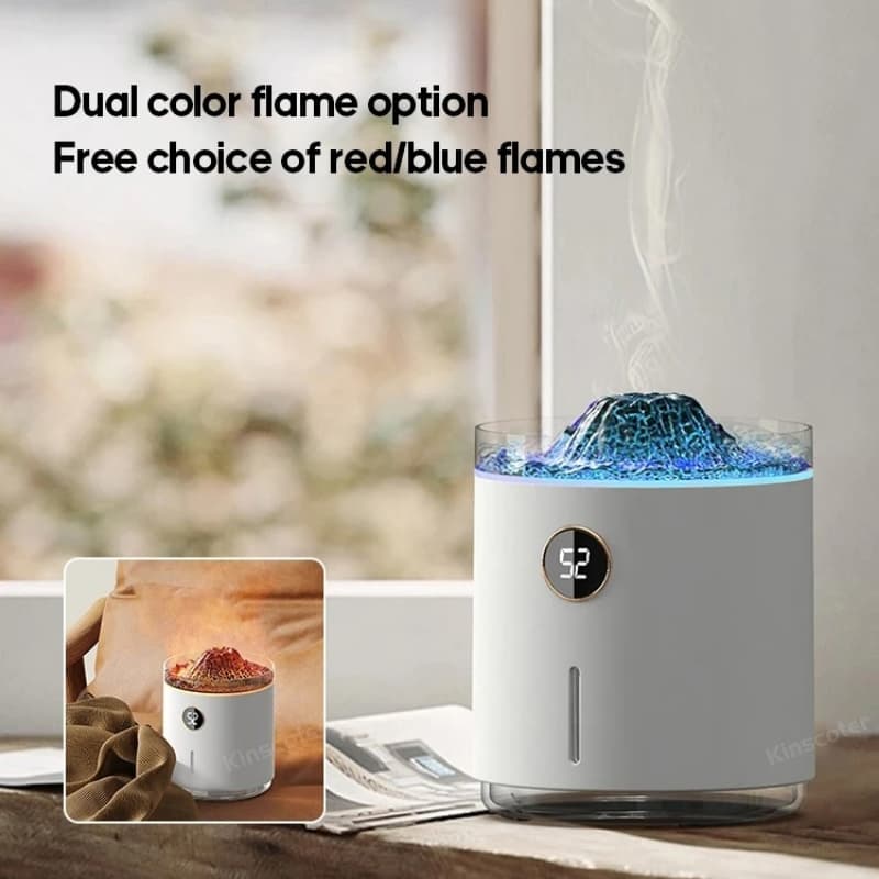 Diffuseur d'arôme de flamme à affichage numérique, brumisateur froid à ultrasons a 2 modes, 350ml, 1200mAh